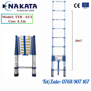 Thang nhôm rút đơn NAKATA 4m1 - TYB613 (Đai Xanh)