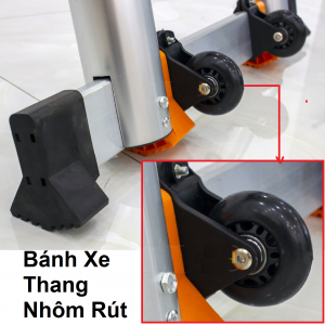 Bánh xe của thang nhôm rút đôi