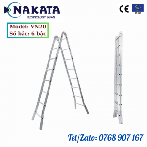 Thang nhôm chữ A khóa tự động Nakata 2M + 2M ( VN20)