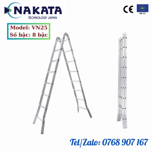 Thang nhôm chữ A khóa tự động Nakata 2M5 + 2M5 ( VN25)