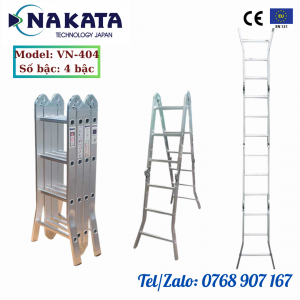 Thang Nhôm gấp 4 khúc phổ thông Nakata 4m7 - VN404