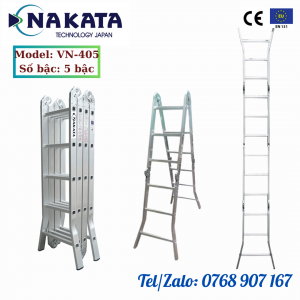 Thang Nhôm gấp 4 khúc phổ thông Nakata 5.8m - VN405