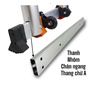 Thanh ngang chống trượt của thang nhôm rút  đôi chữ A